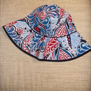 Vera Bradley Seaside Collection reversible cotton bucket hat floral & paisley